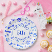 ブルーポープリントパーソナライズされた水彩誕生日 ペーパープレート (パーティー)