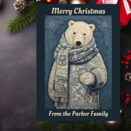 ブルーポーラーベアークリスマス シーズンカード