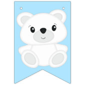 ブルーポーラーベアーバースデーパーティー バンティングフラッグ (第1の旗)