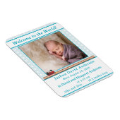 ブルーポ淡い色のルカドット男の赤ちゃん誕生発表 マグネット (右側)