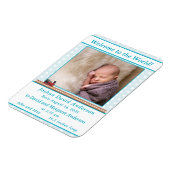 ブルーポ淡い色のルカドット男の赤ちゃん誕生発表 マグネット (左側)