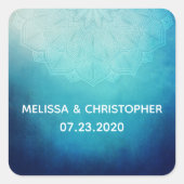 ブルーマかわいらしダラ抽象芸術結婚ズ スクエアシール (正面)