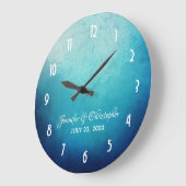 ブルーマかわいらしダラ抽象芸術結婚ズ ラージ壁時計 (傾斜)