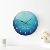 ブルーマかわいらしダラ抽象芸術結婚ズ ラージ壁時計 (ホーム)