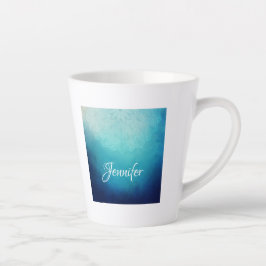 ブルーマかわいらしダラ抽象芸術 カフェラテマグ