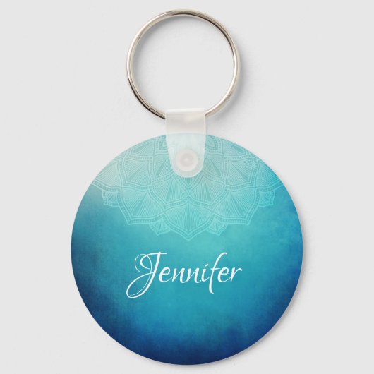 ブルーマかわいらしダラ抽象芸術 キーホルダー (正面)