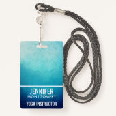 ブルーマかわいらしダラ抽象芸術 バッジ (裏面ランヤード)