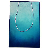 ブルーマかわいらしダラ抽象芸術 ミディアムペーパーバッグ (裏面)