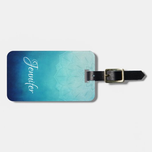 ブルーマかわいらしダラ抽象芸術 ラゲッジタグ (正面横)