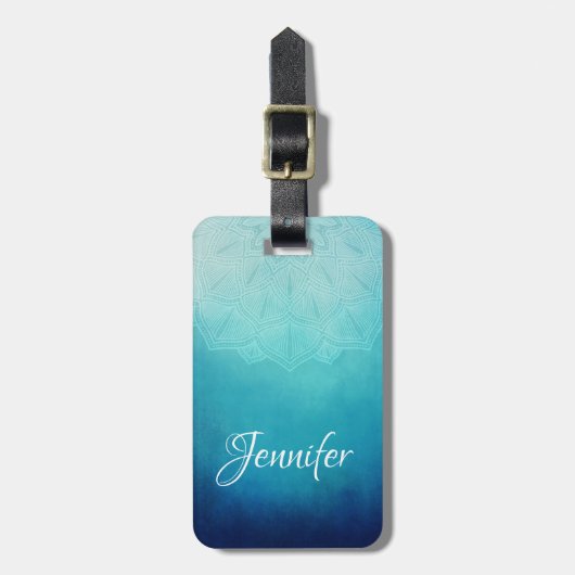 ブルーマかわいらしダラ抽象芸術 ラゲッジタグ (正面縦)