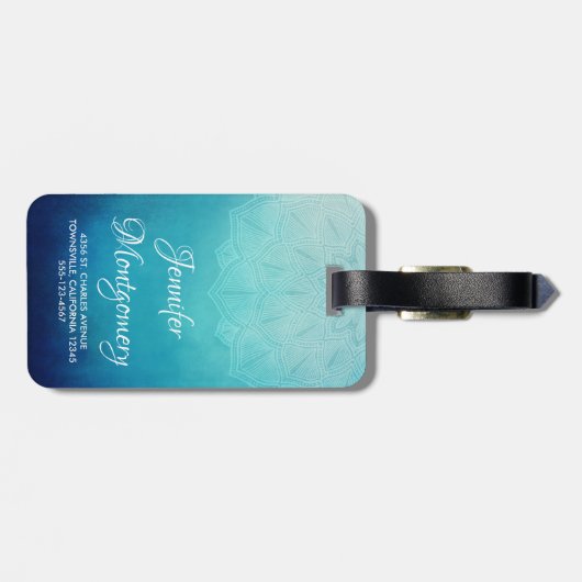 ブルーマかわいらしダラ抽象芸術 ラゲッジタグ (裏面横)