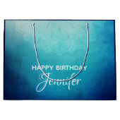 ブルーマかわいらしダラ抽象芸術 ラージペーパーバッグ (正面)