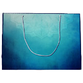 ブルーマかわいらしダラ抽象芸術 ラージペーパーバッグ (裏面)