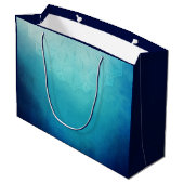 ブルーマかわいらしダラ抽象芸術 ラージペーパーバッグ (裏面アングル)