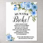 ブルーマイウォーターが赤ちゃんシャワーのゲームサインを破った ポスター (正面)