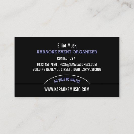 ブルーマイク、カラオケイベント主催者 名刺 (裏面)