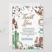 ブルーマイファーストRodeo 1st誕生日サンキューカード 招待状 (正面)