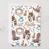 ブルーマイファーストRodeo 1st誕生日サンキューカード 招待状 (裏面)