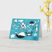 ブルーマウイ海グリーティングカード カード (黄色い花)