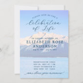 ブルーマウンエレガントテンお祝いの人生の記念 招待状 (正面)