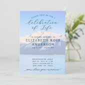 ブルーマウンエレガントテンお祝いの人生の記念 招待状 (スタンド正面)