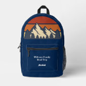 ブルーマウンテンサンセットハイクパーソナライズされたキング プリントバックパック (正面)