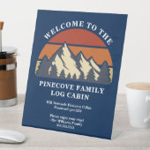 ブルーマウンテンサンセットログキャビンレンタル歓迎 台座サイン (インサイチュ)