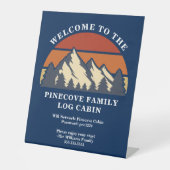 ブルーマウンテンサンセットログキャビンレンタル歓迎 台座サイン (正面)