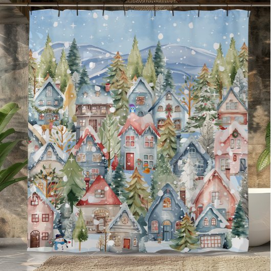 ブルーマウンテンスノーウィーウィンタービレッジ シャワーカーテン