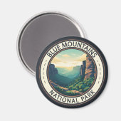 ブルーマウンテンズナショナルパークオーストラリアヴィンテージ マグネット (正面/裏面)