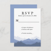 ブルーマウンテンズ素朴ウェディングRSVPカード 出欠カード (正面/裏面)