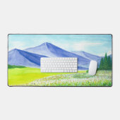 ブルーマウンテンバレーワイルドフラワーウォーター色 デスクマット (キーボード&マウス)