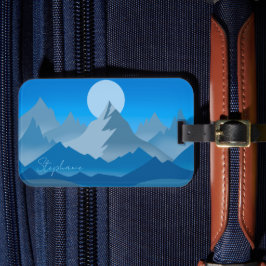 ブルーマウンテンピークスランドスケープイラストレーション ラゲッジタグ