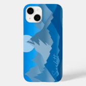 ブルーマウンテンピークスランドスケープイラストレーション Case-Mate iPhoneケース (裏面)