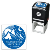 ブルーマウンテンランドスケープシルエット差出人住所 セルフインキングスタンプ (インサイチュ)