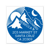 ブルーマウンテンランドスケープシルエット差出人住所 セルフインキングスタンプ (デザイン)