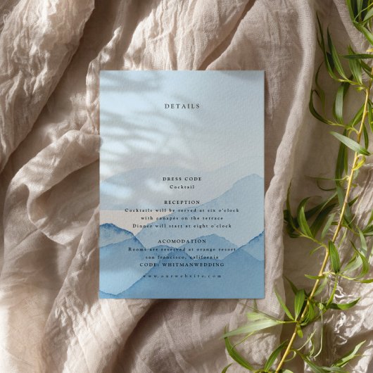 ブルーマウンテンレンジデスティネーションウェディング詳細 エンクロージャーカード