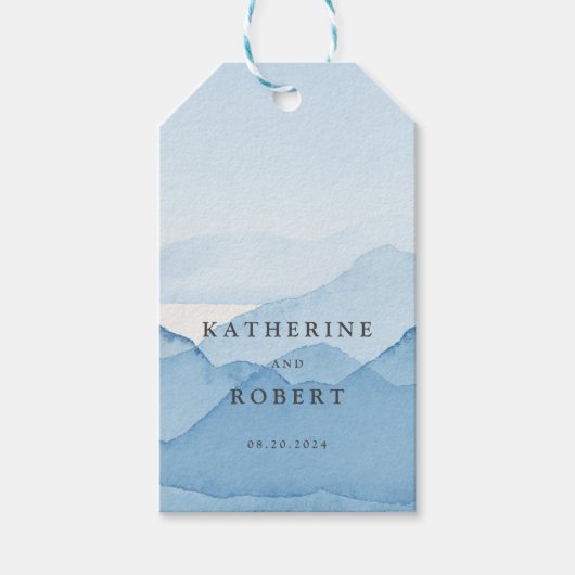 ブルーマウンテンレンジランドスケープ結婚ズモノグラム ギフトタグ (正面)