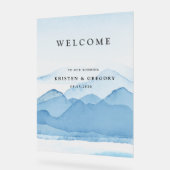 ブルーマウンテンレンジランドスケープ結婚ズ アクリルサイン (傾斜)