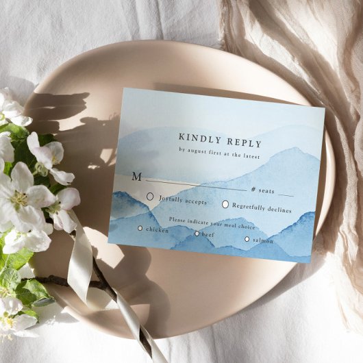 ブルーマウンテンレンジランドスケープRSVP応答カード 出欠カード