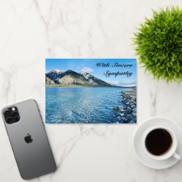 ブルーマウンテン悔やみや弔慰折り畳み箔挨拶カード 箔グリーティングカード