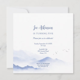 ブルーマウンテン男女兼用ズ誕生日の招待 招待状