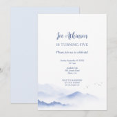 ブルーマウンテン男女兼用ズ誕生日の招待 招待状 (正面/裏面)