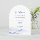 ブルーマウンテン男女兼用ズ誕生日の招待 招待状 (スタンド正面)