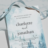 ブルーマウンテン素朴フォレストウォーター結婚カラー 招待状
