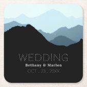 ブルーマウンテン素朴結婚レンジ スクエアペーパーコースター (正面)