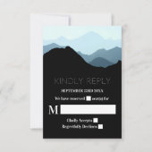 ブルーマウンテン素朴結婚レンジ 出欠カード (正面)