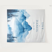 ブルーマウンテン結婚ズ写真ブース背景 タペストリー (正面(横))