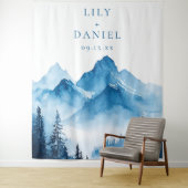 ブルーマウンテン結婚ズ写真ブース背景 タペストリー (インサイチュ)