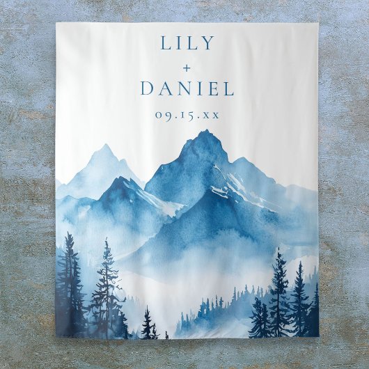 ブルーマウンテン結婚ズ写真ブース背景 タペストリー